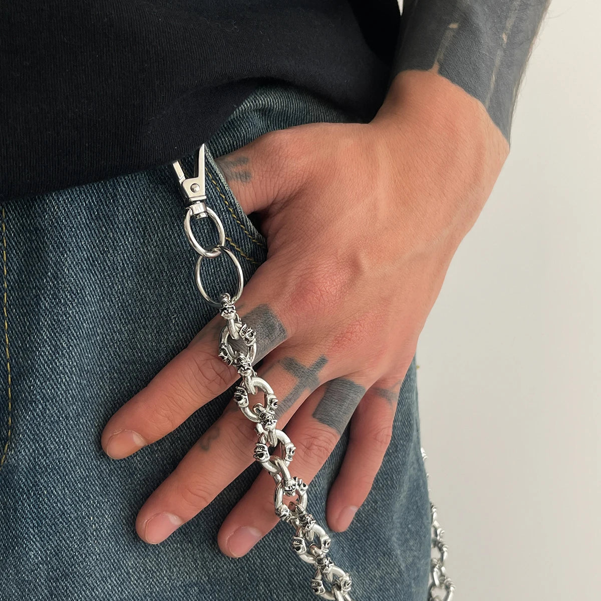 Hip Hop Street Skull Long Keychains Wallet Belt Chain for Men Punk Trousers Hipster Pant Jeans Chain Jewelry Accesories