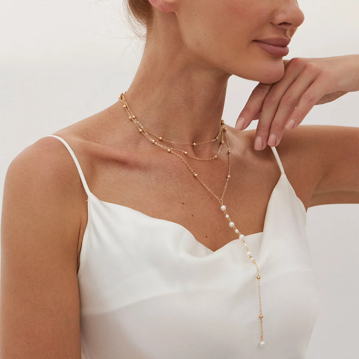 Vintage Imitation Pearl Long Tassels Pendant Necklaces For Women Bohemia Elegant Summer Party Banquet Charm Jewelry