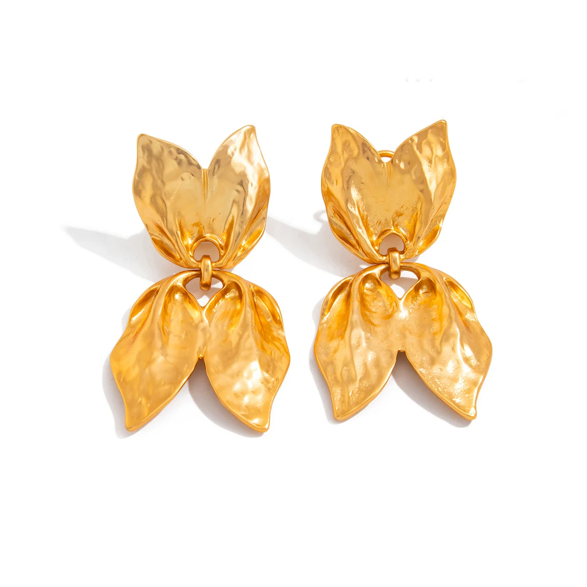Vintage Textured Leaf Stud Earrings for Women Charm Geometric Piercing Earring Fashion Party Banquet Jewelry Accessorie