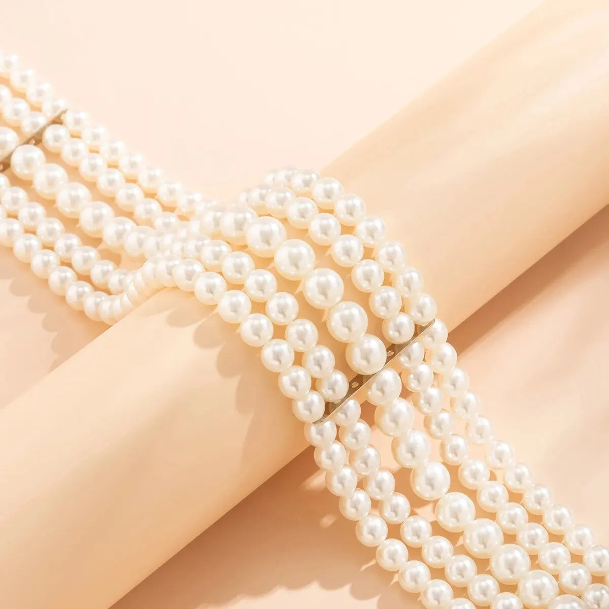 Vintage Imitation Pearl Multi-Layer Necklace Oval Beasds Choker Elegant Collar for Women's Chain Jewelry Accessories Party Gift