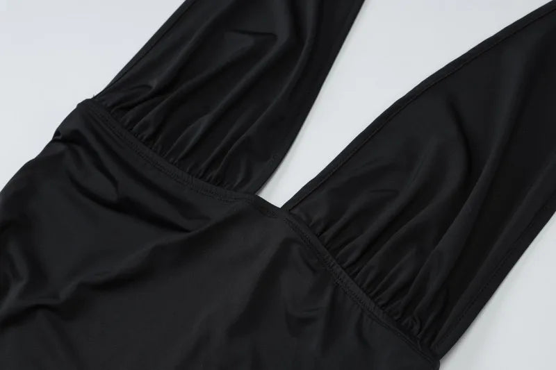 Halter Backless Crop Tops Women Sexy Summer Clothes 2025 Solid Color Deep V Neck Tank Top Streetwear