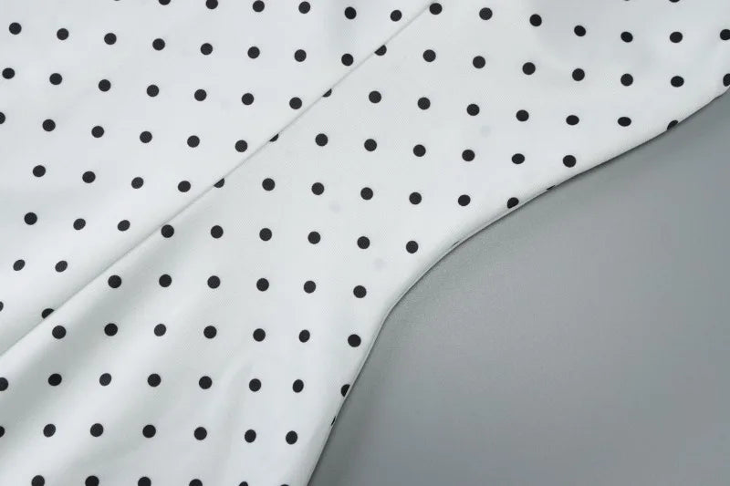 Polka Dot Print White Summer Dress Woman 2025 Elegant Retro Deep V Neck Backless A-line Short Dresses