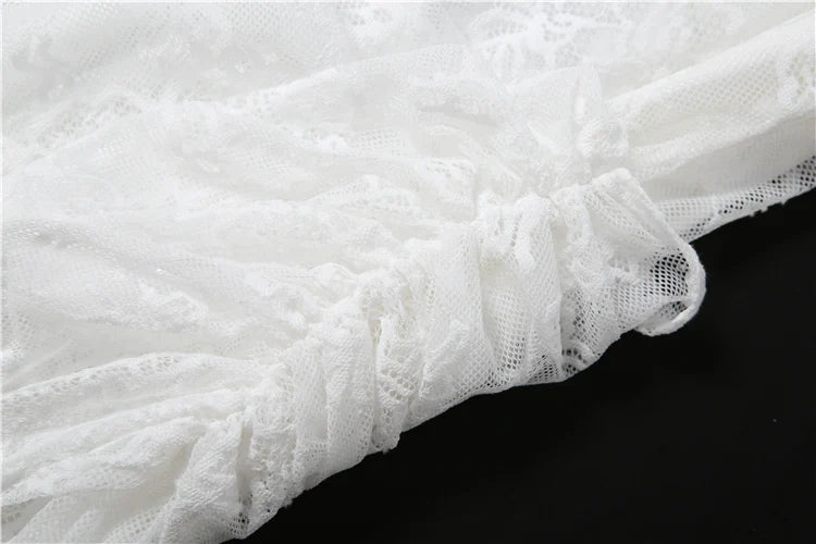 Ruched Elegant Gown Dress Woman Sexy Wrap Chest Backless Sleeveless Lace Patchwork Design Evening Party Long Bodycon