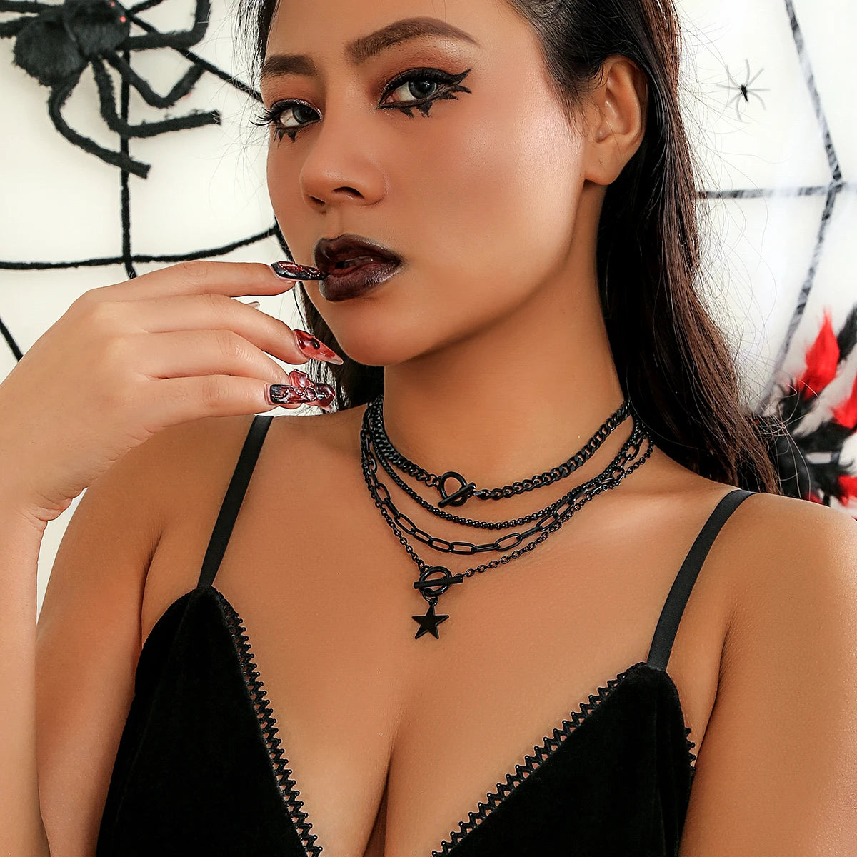 Vintage Multilayer Coin OT Buckle Pendant Choker Necklace for Women Trendy Collar Punk Flat Snake Chain Aesthetic Jewelry Gift