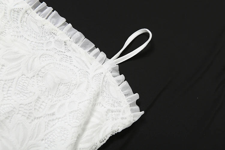 Off Shoulder Backless Sexy Dress Women Jacquard Patchwork Spaghetti Strap Ruffles Low-Neck Evening Prom Party Outfits