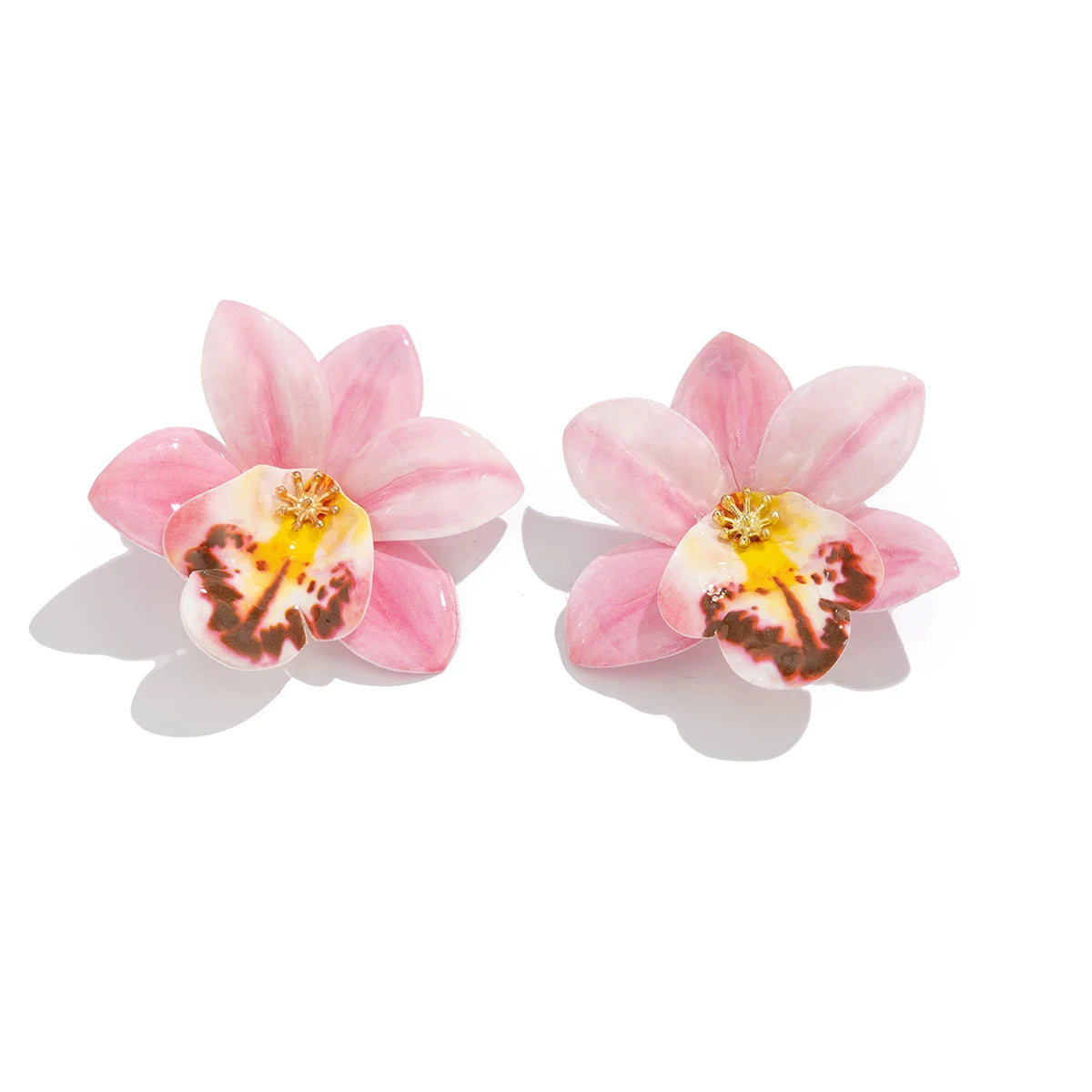 Y2K Boho Colorful Large Petal Flower Stud Earrings for Women New Trend Kpop Geometric Piercing Earrings Party Jewelry