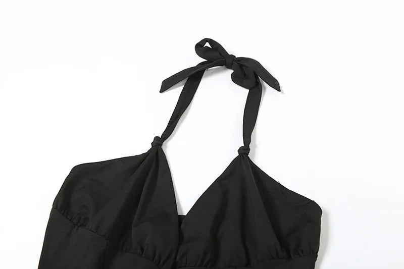 Sexy Black Jumpsuits Street Wear Rave Outfits Deep V Mesh Ruffle Fringe Rompers Woman Summer Clothes 2025