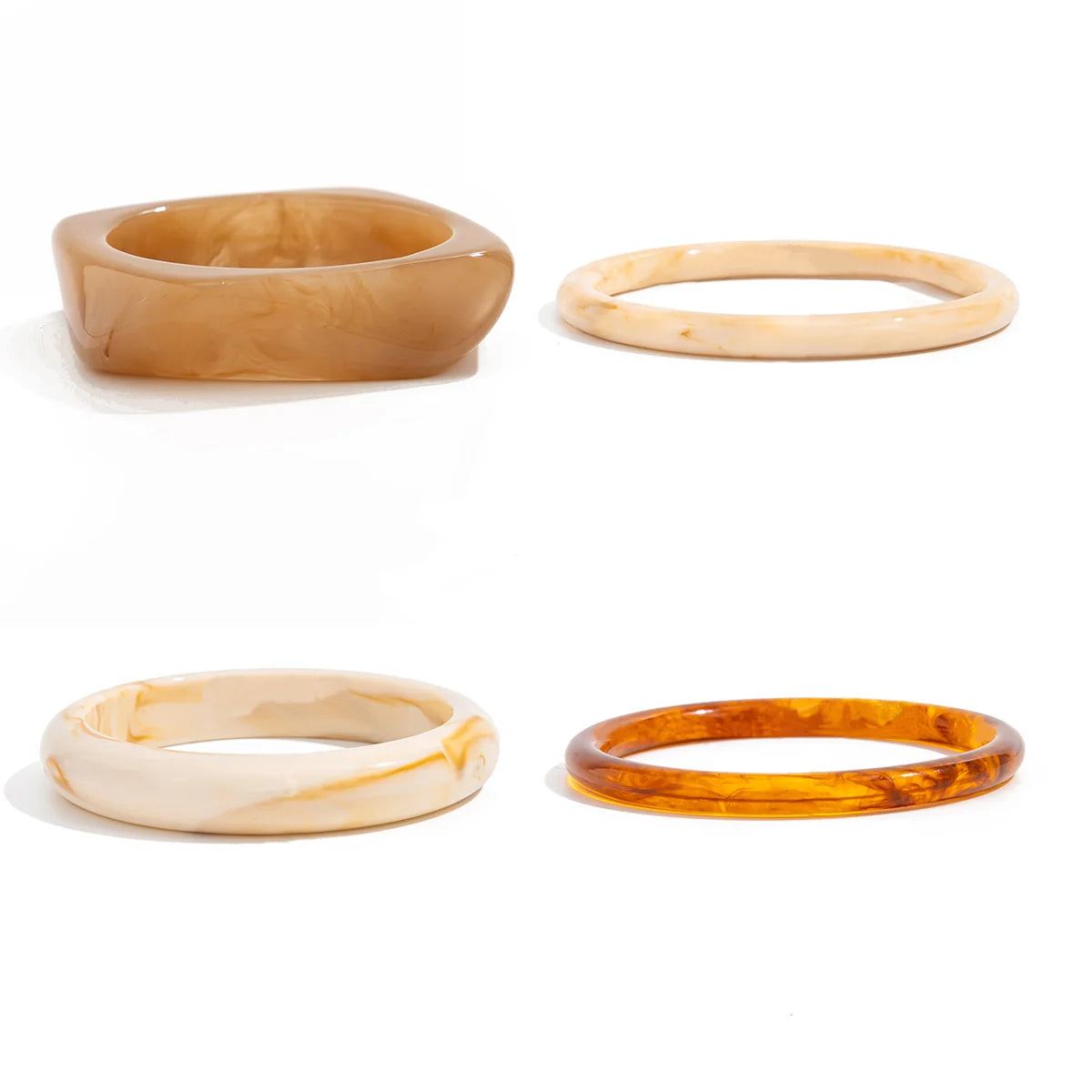 2025 Trendy Irregular Resin Bangles Bracelets for Women Punk Minimalist Chic Chunky Bracelets Charm Wearing Jewelry
