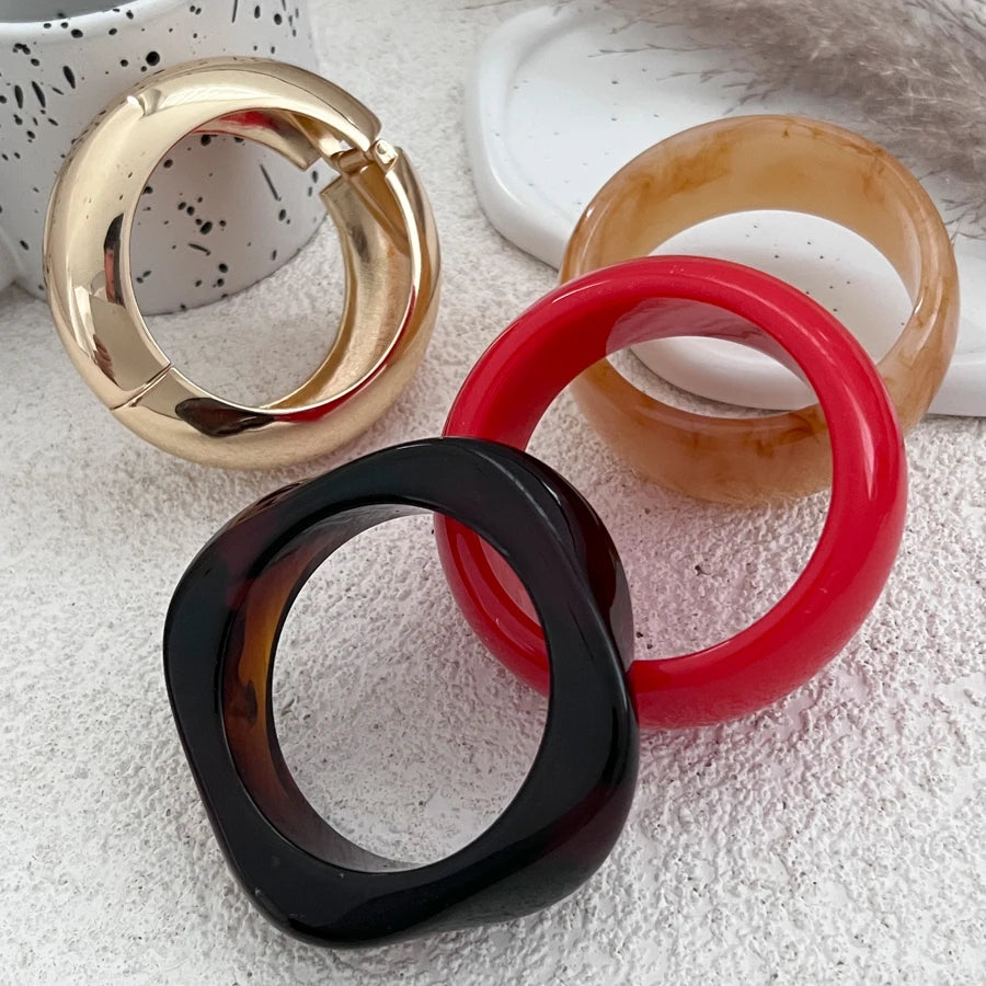 2025 Y2k Irregular Mixed Color Resin Bangles Bracelets for Women Punk Geometric Bracelet Fashion Accessories Jewelry