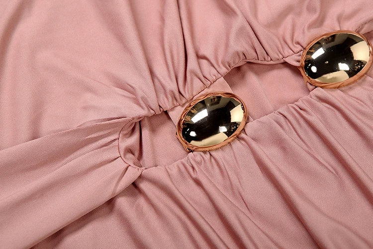 Sexy Halter Dress Women Backless Ribbon Hollow Out Elegant Stretch Skinny Peach Hip Christmas Birthday Party Bodycon