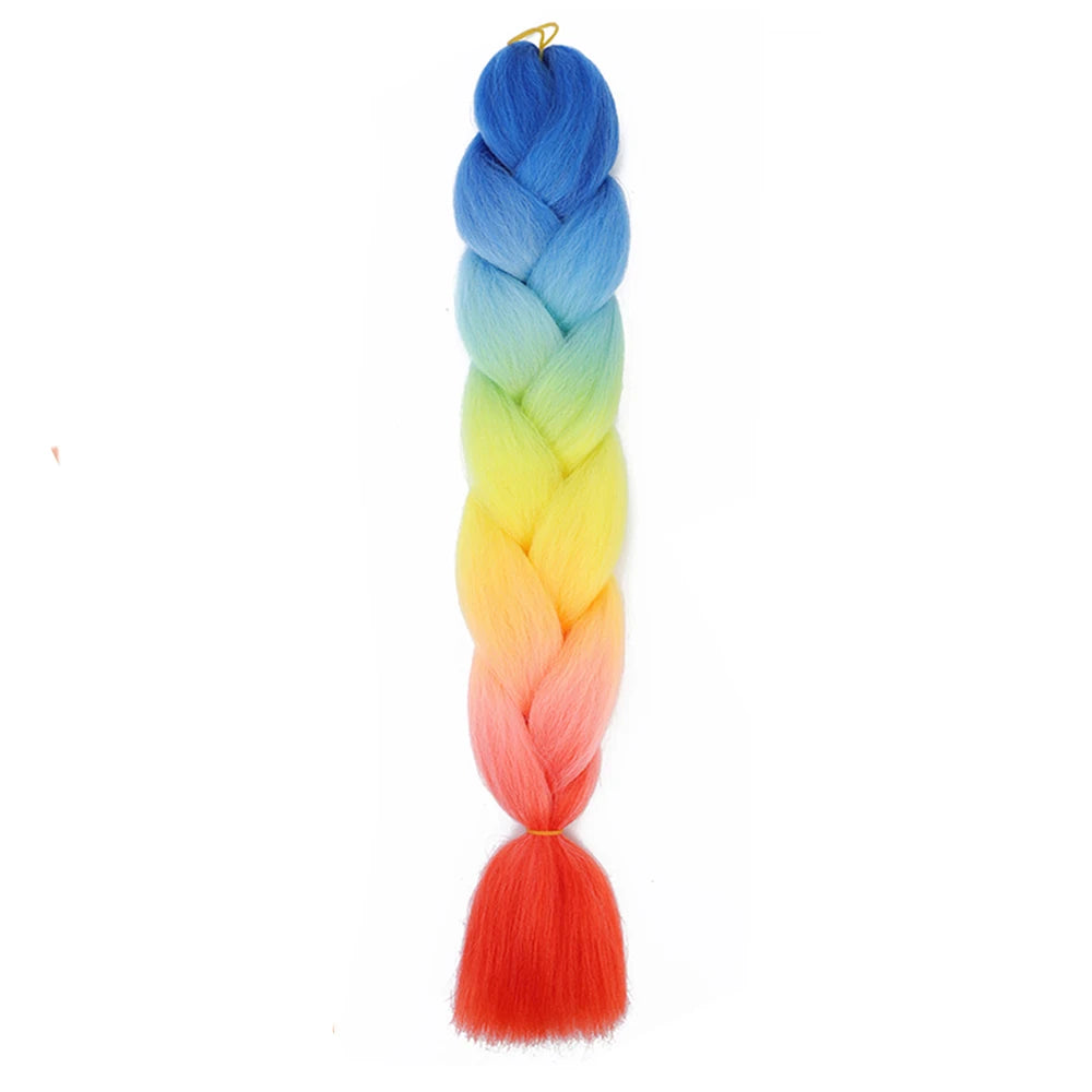 24 Inch Jumbo Braids Extensions Synthetic Braiding Hair Afro Ombre Color kanekalon Hair for Children Braid