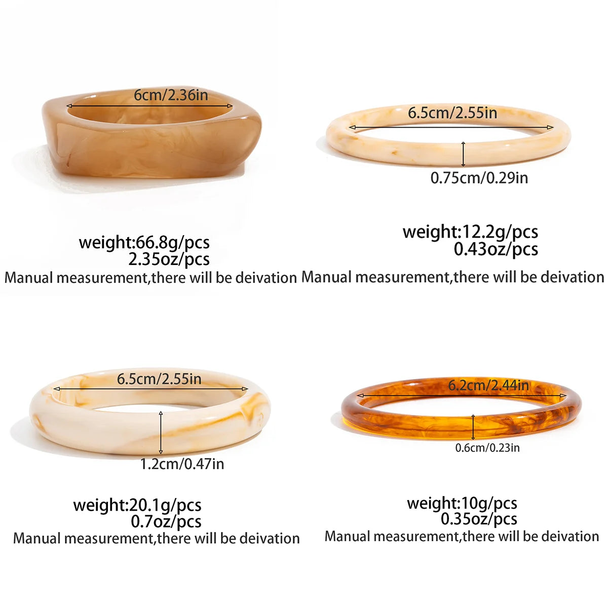 2025 Trendy Irregular Resin Bangles Bracelets for Women Punk Minimalist Chic Chunky Bracelets Charm Wearing Jewelry