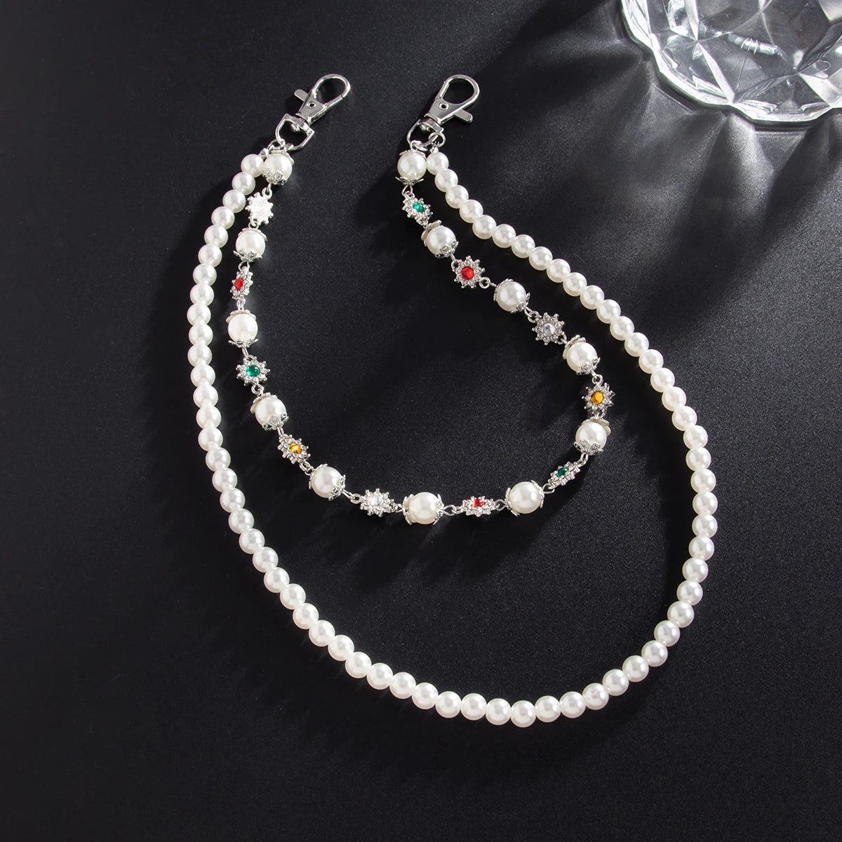 Harajuku Hip Hop Rhinestone Keychains for Men Punk Wallet Belt Chain Trousers Hipster Pant Jeans Chain Street Jewelry