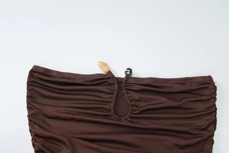 Strapless Long Maxi Dress Sexy Beach Party Vacation Outfits Summer Dresses Women 2025 Fashion Clothes