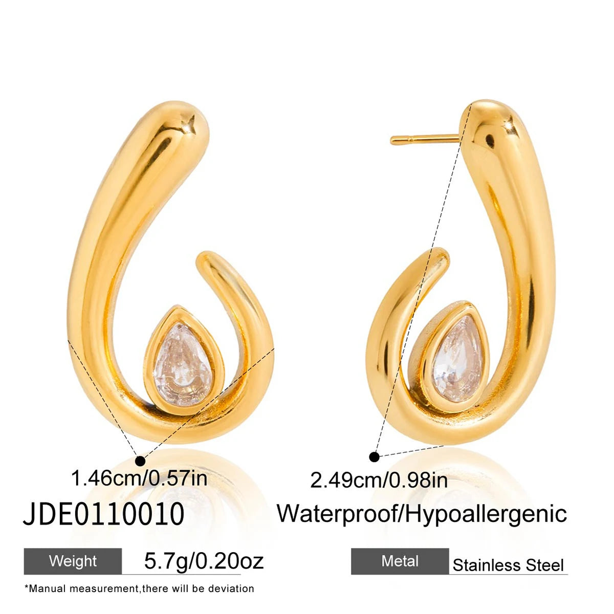 Exquisite Stainless Steel Spiral Hoop Earrings Unusual Anti Allergic Waterproof Metal Gold Color Jewelry Party Gift