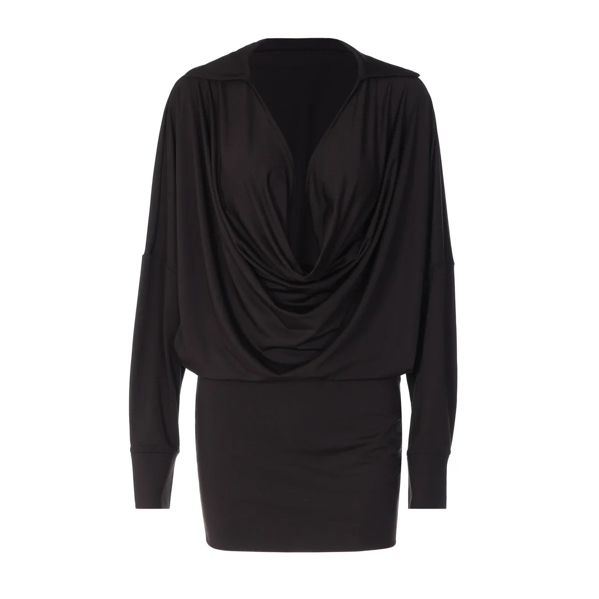 Cowl Neck Long Sleeve Mini Dress Autumn 2026 Classy Dresses for Woman Elegant Clothing