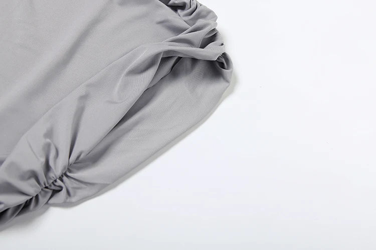 Irregular Ruched 2 Piece Set Women Summer Tank Tops+Side Ribbon Skirts Stretch Matching Casual Simple Street Outfits