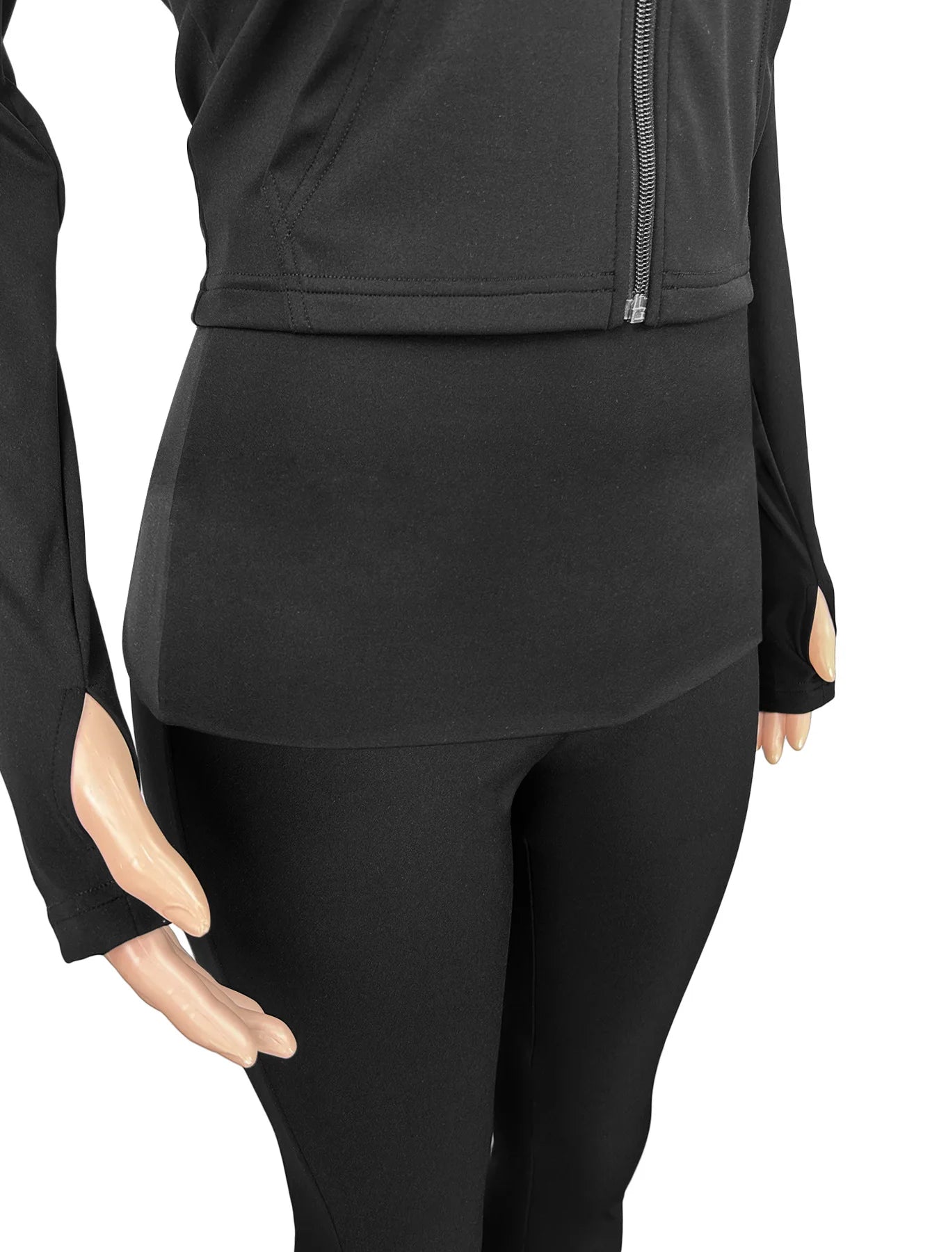 Sexy Tracksuits 3-Piece Set Women Zip Pocket Jacket+Folded Waist Pants+Headband Matching Casual Simple Sporty Outfits