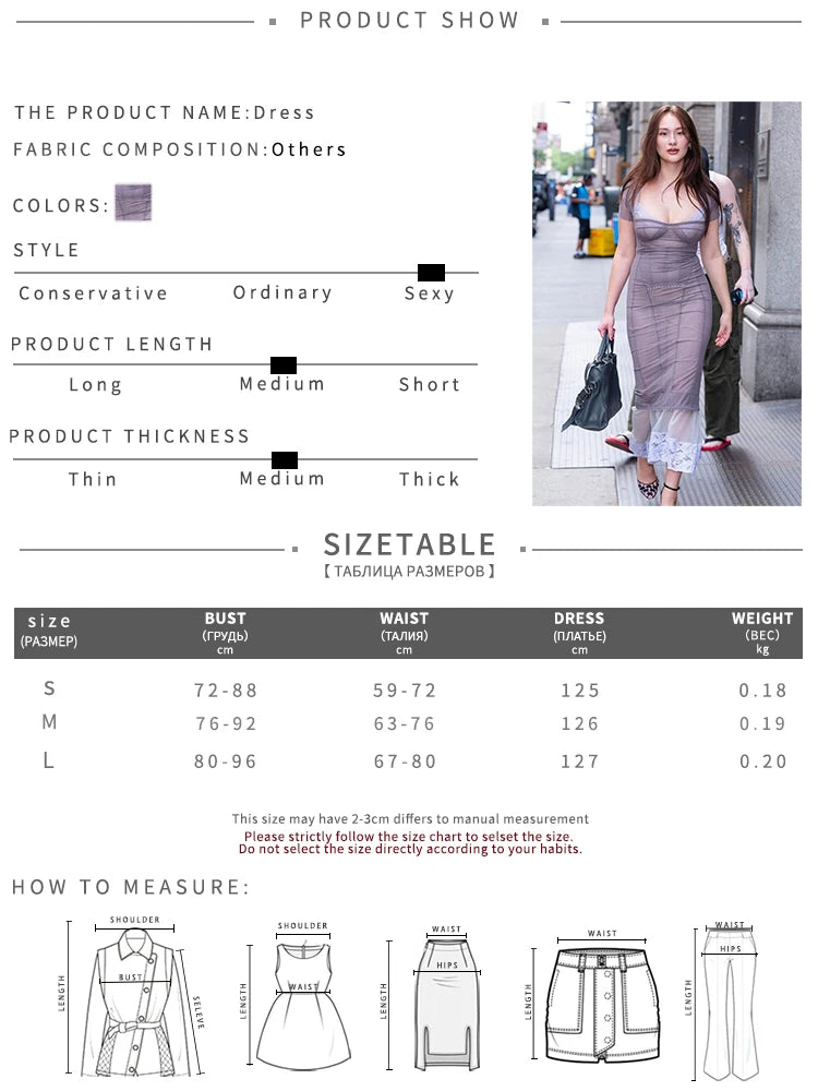 See Through 2 pieces Dress Women Square Collar Dress+Patchwork Lace Low-Neck Dress Sexy Street Midnight Vestidos