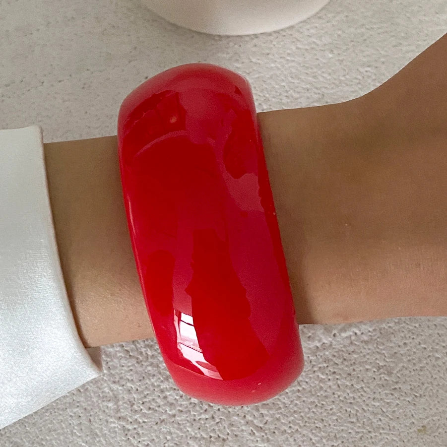 2025 Y2k Irregular Mixed Color Resin Bangles Bracelets for Women Punk Geometric Bracelet Fashion Accessories Jewelry