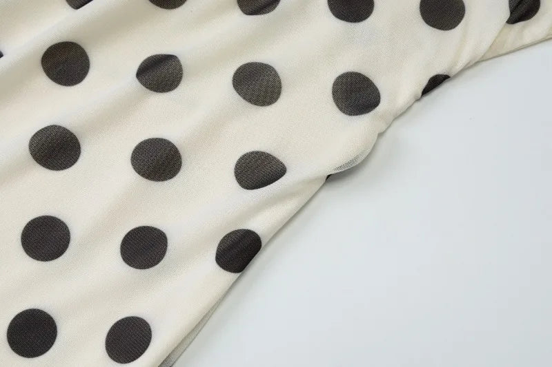 Retro Polka Dot Print Sleeveless Backless Maxi Dress Elegant Sexy Holiday Dresses Woman