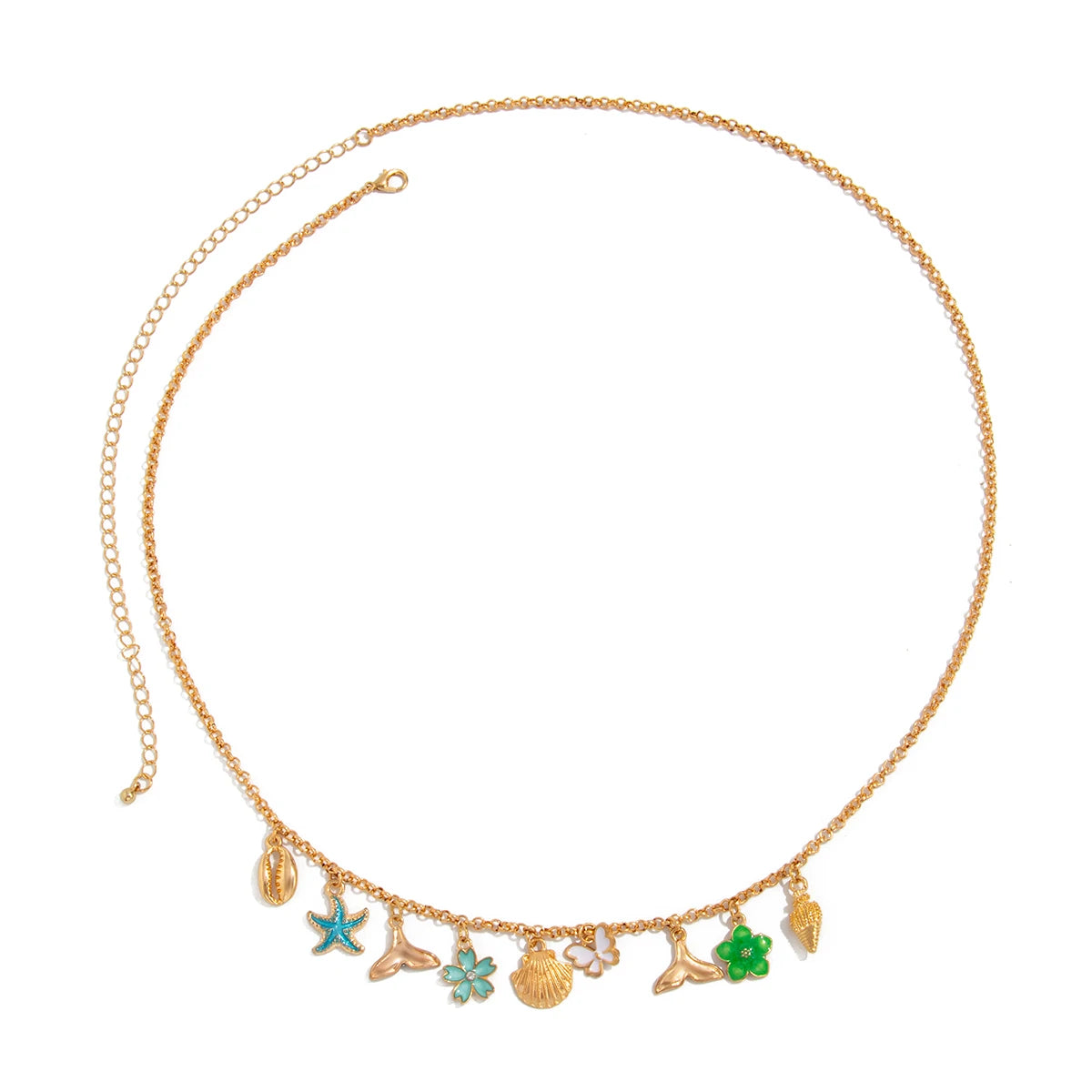 Summer Beach Flower Starfish Conch Butterfly Pendant Waist Chain Women 2025 Trend Sexy Bikini Body Belly Chain Jewelry
