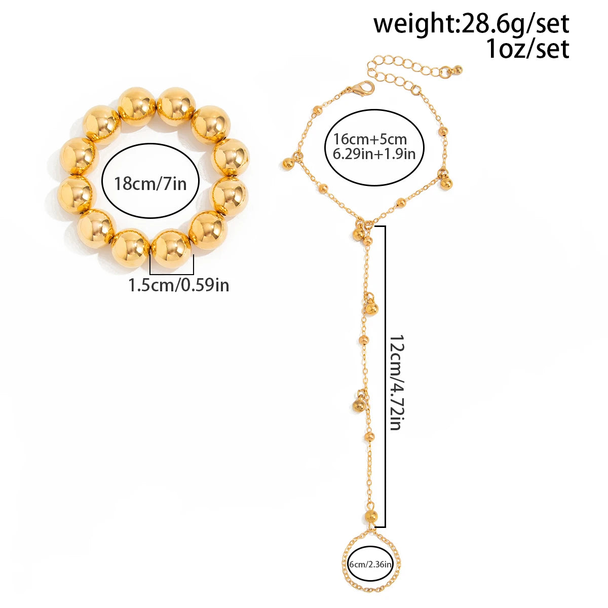 2025 Fashion Retro CCB Beaded Bangles For Women Creative Elegant Gold Color Finger Bracelets Charm Aesthetic Jewelry