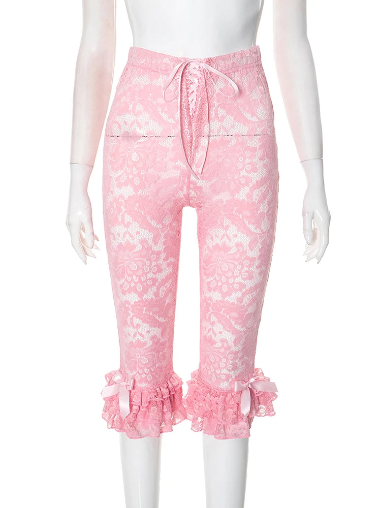 Jacquard Sexy Shorts Women Shirring Tierred Coquette Chic Summer Hipster Wild Basic Midnight Club Party Mid Bottom