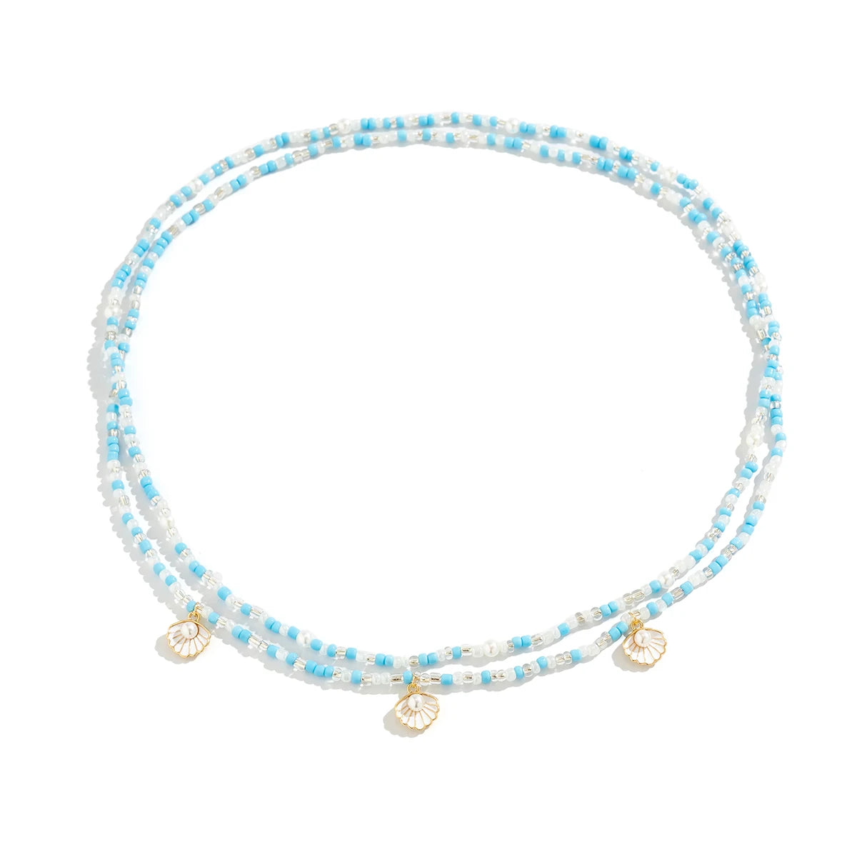 2Pcs/Set Boho Elastic Seed Beads Waist Belly Belt Chains Women Summer Bikini Conch Aesthetic Body Jewelry Accessories