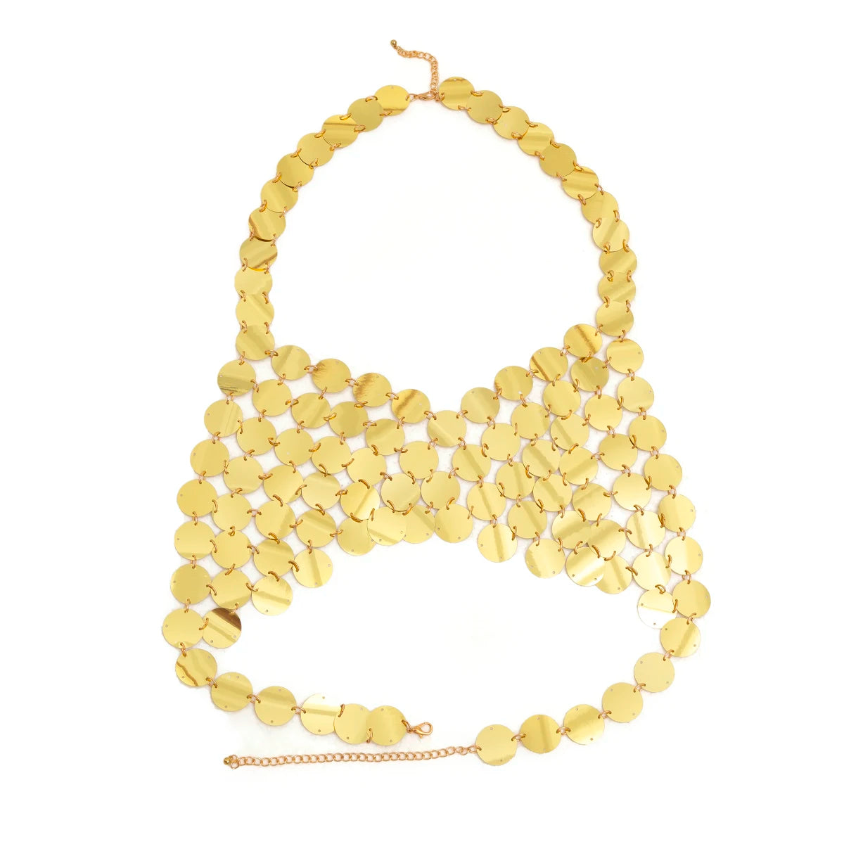 Sexy Acrylic Plastic Sequin Chest Bra Chain Dress Nightclub Party Show Festival Outfit Dance Costume Stage Wear Body Jewelry New