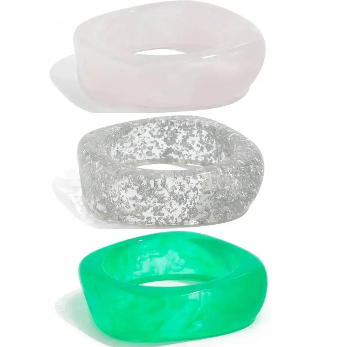 Y2K Transparent Resin Acrylic Bangles for Women New Trend 2025 Boho Irregular Geometric Wide Bracelet Charms Jewelry