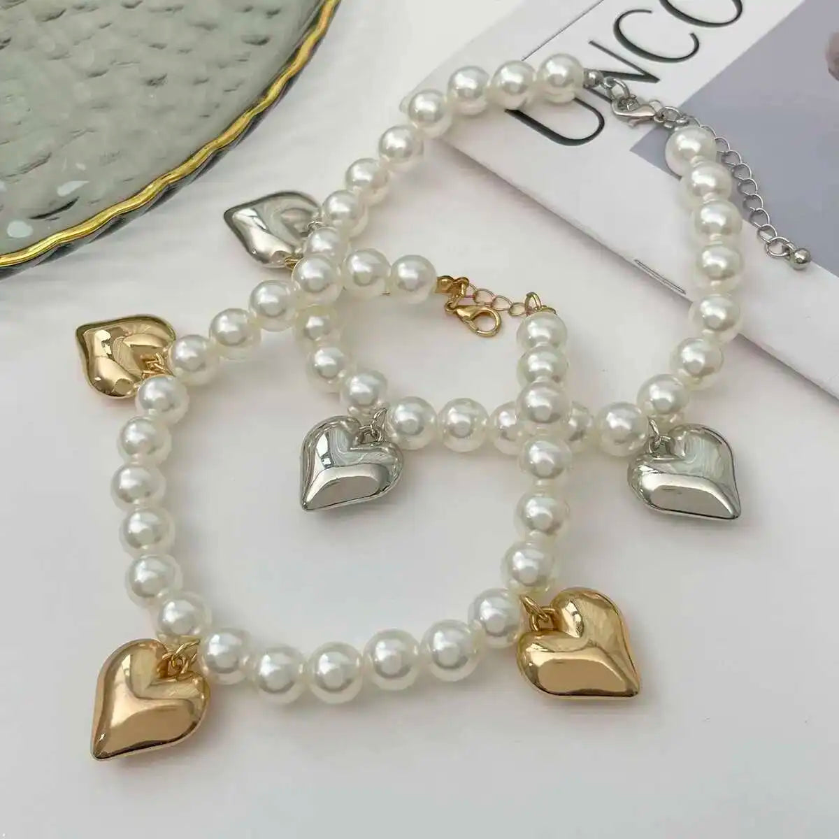 2Pcs/Set Elegant Imitation Pearl CCB Beads Anklet Women Creative Adjustable Jeans Pants Foot Chain Jewelry Accessories