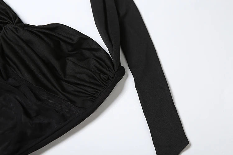 Mesh Patchwork Dress Women Summer Trend Halter Off Shoulder Backless Ruched Ribbon Midnight Prom Party Hipster Dress