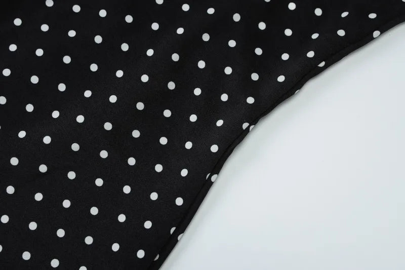 Polka Dot Print Sexy Deep V Neck Backless Maxi Dresses French Style Elegant Summer Dress Woman Clothing