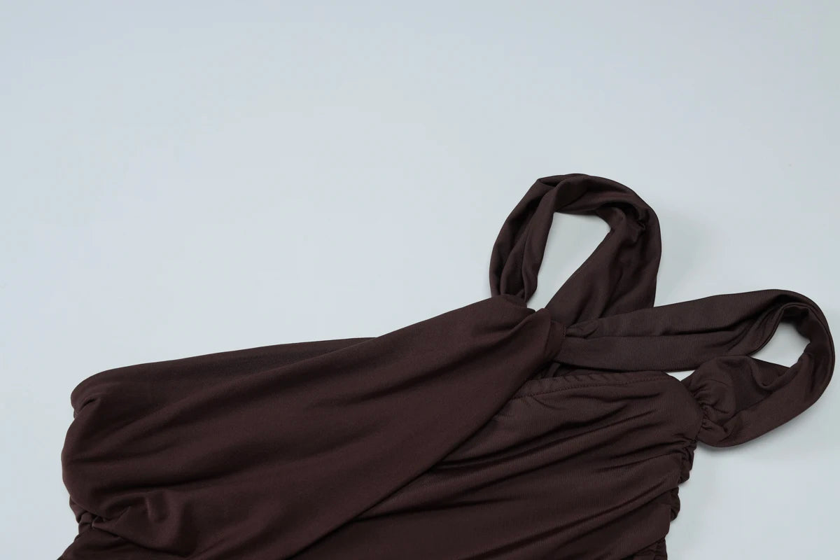 Split Sexy Maxi Dress Women Ruched Elegan One Shoulder Backless Summer Classic Midnight Party Clubwear Gown Vestidos