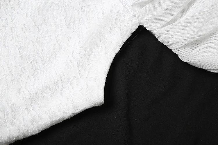 Elegant 2Piece Set Women Tierred Patchwork Bandage One Shoulder Tops+Irregular Hem Ruffles Skirts Vacation Chic Suits