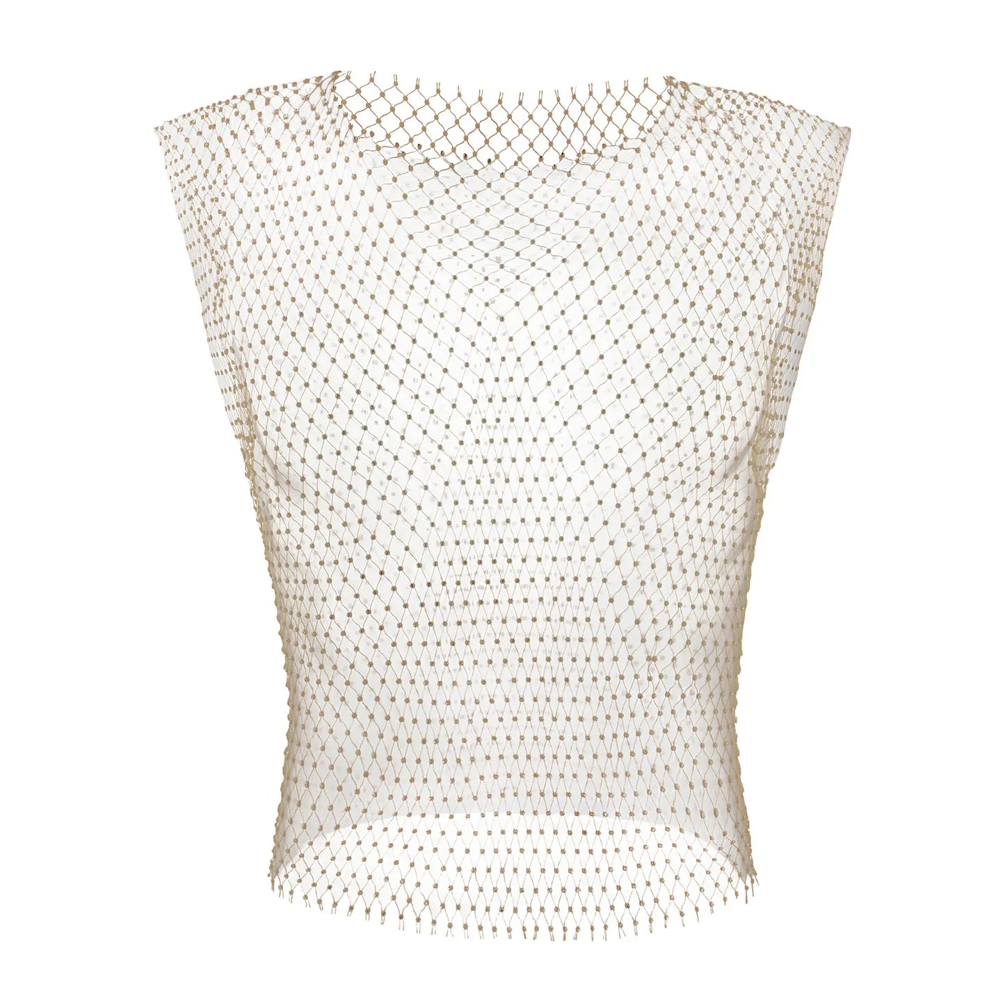 Men Fishnet Sexy Tank Tops Man Rhinestone Shiny See-Through Hollow Vest Mesh Sleeveless T-Shirt Transparent Clothing Clubwear