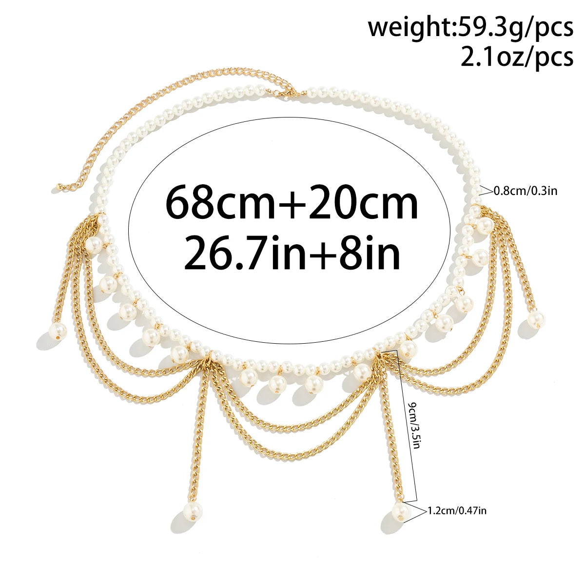 Vintage Multiayer Imitation Pearl Waist Chain for Women Boho Tassel Belly Belt Sexy Body Jewelry Dress Accessories Gift