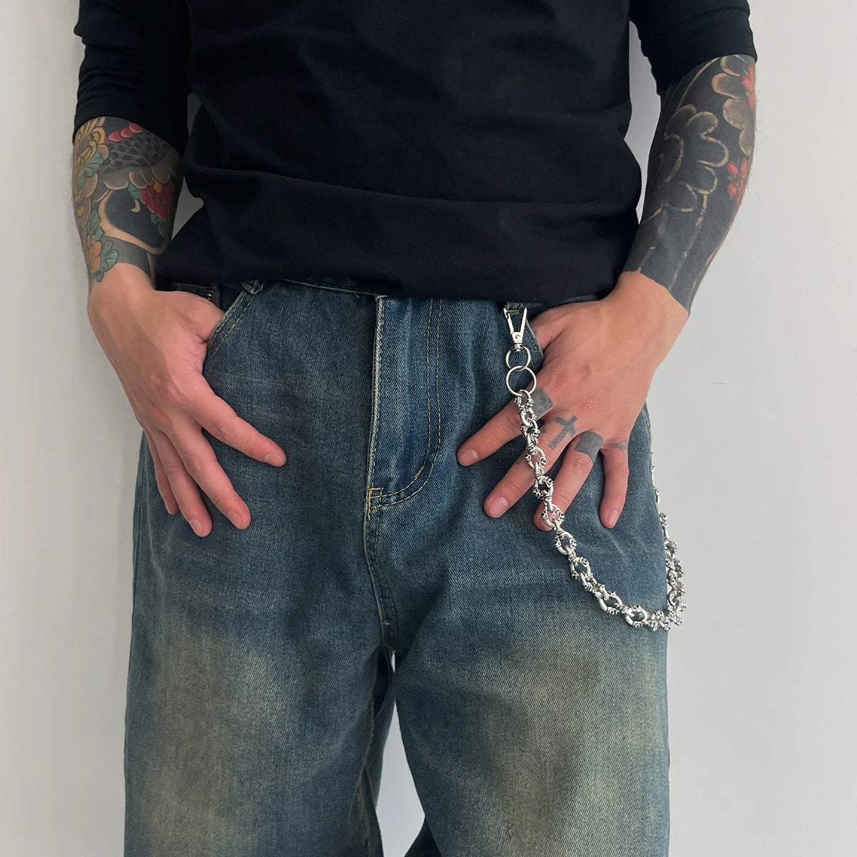 Hip Hop Street Skull Long Keychains Wallet Belt Chain for Men Punk Trousers Hipster Pant Jeans Chain Jewelry Accesories