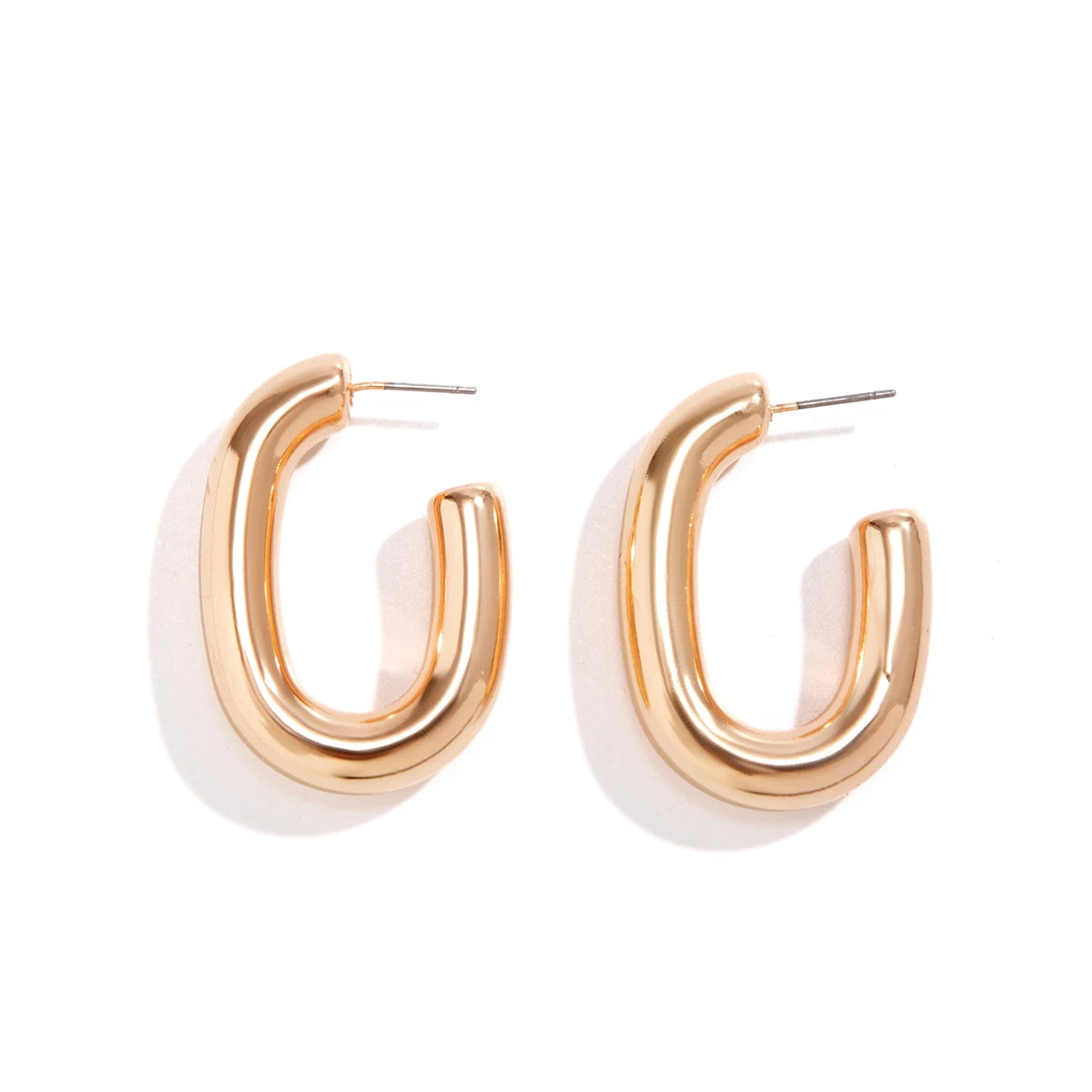 Vintage U Shape Circle Stud Earrings for Women Fashion Statement Exquisite Geometric Piercing Earring Steampunk Jewelry