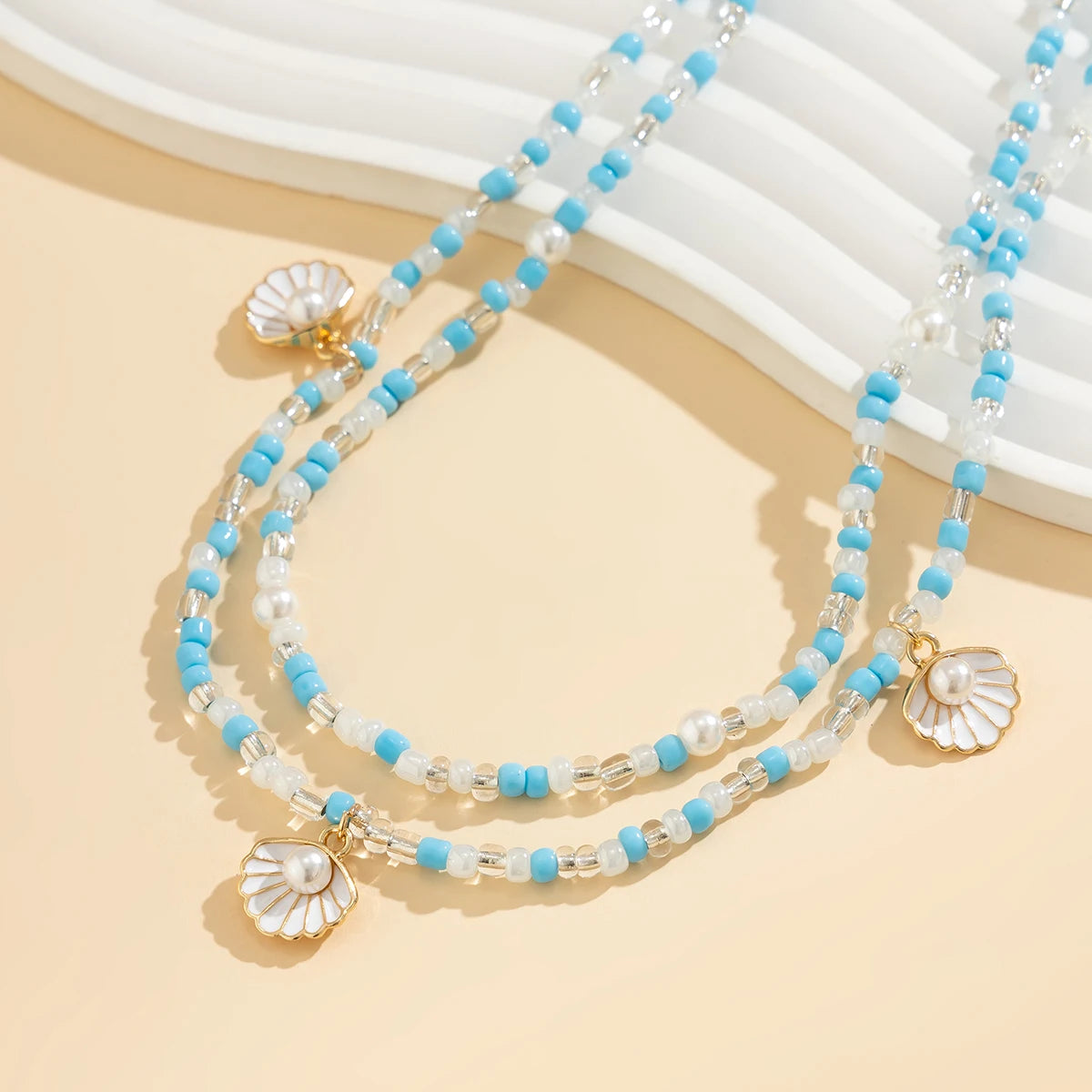 2Pcs/Set Boho Elastic Seed Beads Waist Belly Belt Chains Women Summer Bikini Conch Aesthetic Body Jewelry Accessories