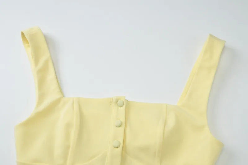 Solid Color Button Up Square Neck Low Cut Tank Tops for Woman Clothing Sexy Summer Going Out Tops Y2k