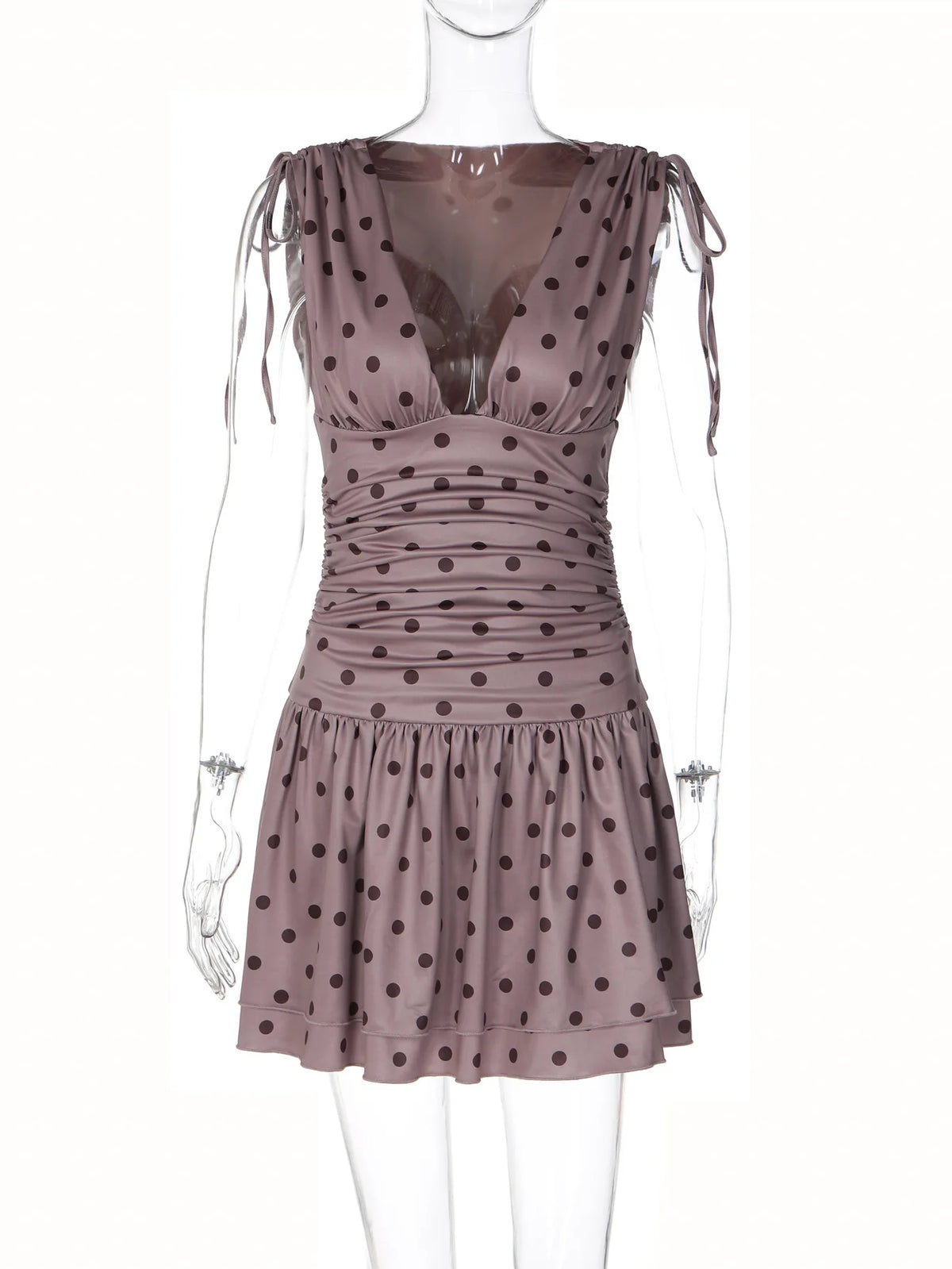Polka Dot Halterneck Frill Mini Dress Woman Clothing Sexy Summer Dresses 2026