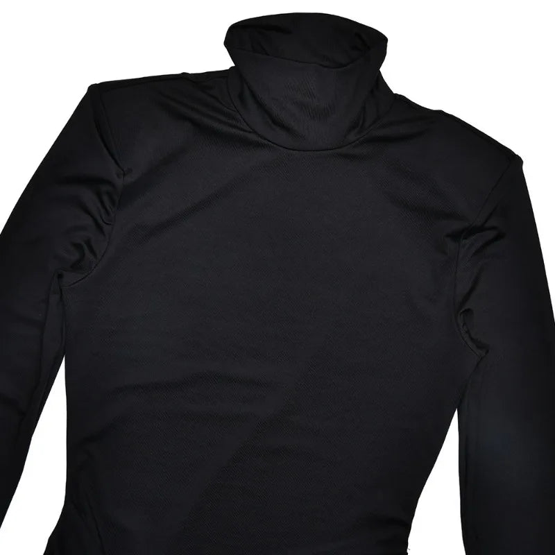 Long Party Elegant Dress Turtleneck Long Sleeve High Split Maxi Dresses Women Clothing Winter