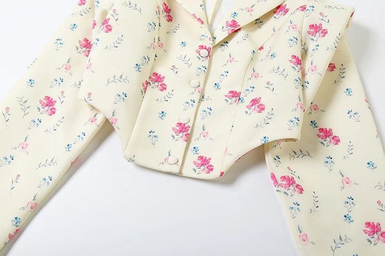 Lapel Crop Shirt Women Autumn Shoulder Padded Single Breasted Simple Wild Sweet Office Streetwear Irregular Jacket