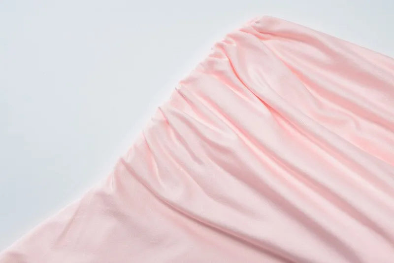 Pink Long Dresses Elegant Wedding Party Outfits Sexy Summer Lace Up One Shoulder Backless Fishtail Maxi Dress