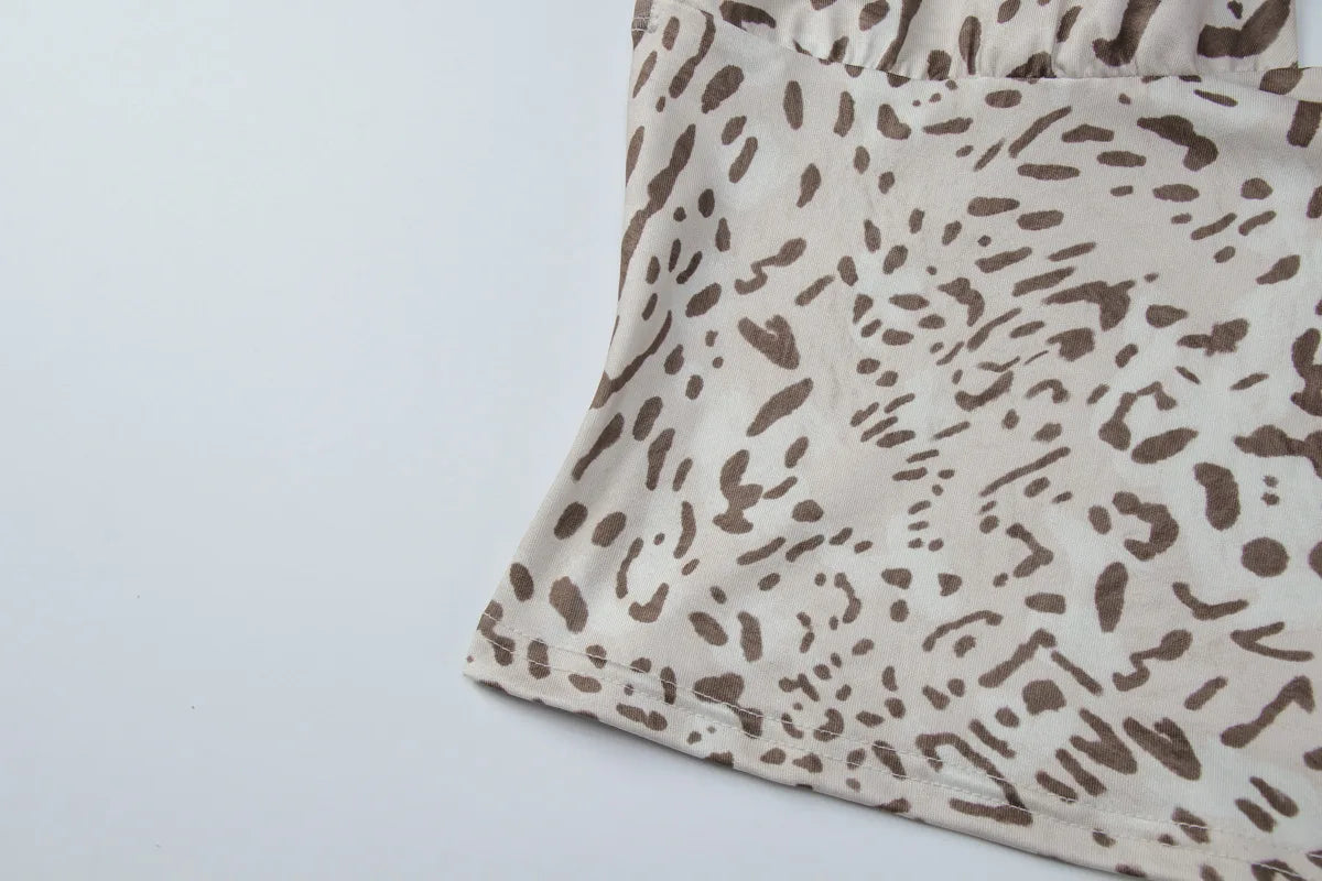 Leopard Print Sexy Tank Top Camis Summer Clothing Women Fashion 2026 Backless Crop Tops Clubbing