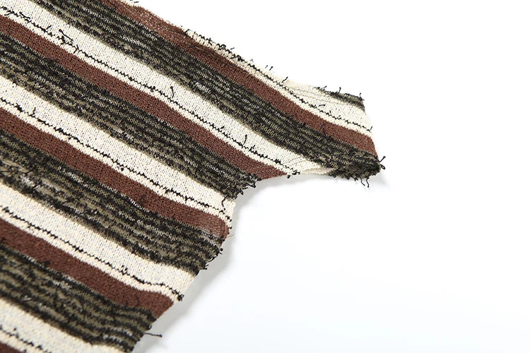 Stripe Women Casual 2 Piece Set Tracksuit Summer Skew Collar Crop Tops+Shorts Matching Streetwear Stretch Skinny Suit