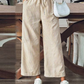 Casual Striped Women's Pants 2025 Summer Drawstring Elastic Waist Loose Wide Leg Pant Woman Everyday Wear Capris Trousers