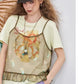 2025 Summer New Arrival Casual Cute design niche top Mesh halter print short sleeve two-piece t-shirt